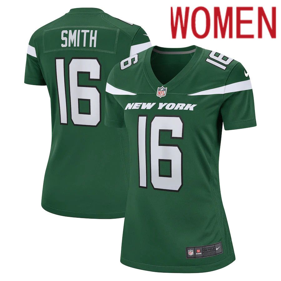 Women New York Jets 16 Jeff Smith Nike Gotham Green Game NFL Jersey